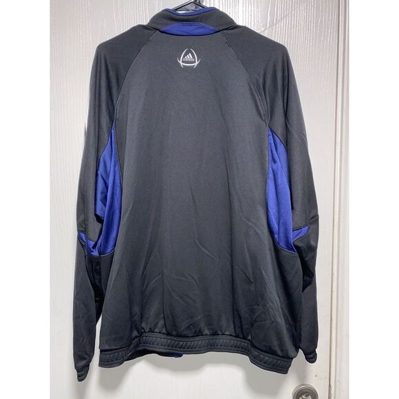 Adidas Jacket Mens Medium Black Blue White Logo ClimaCool Soccer Track - Picture 4 of 4
